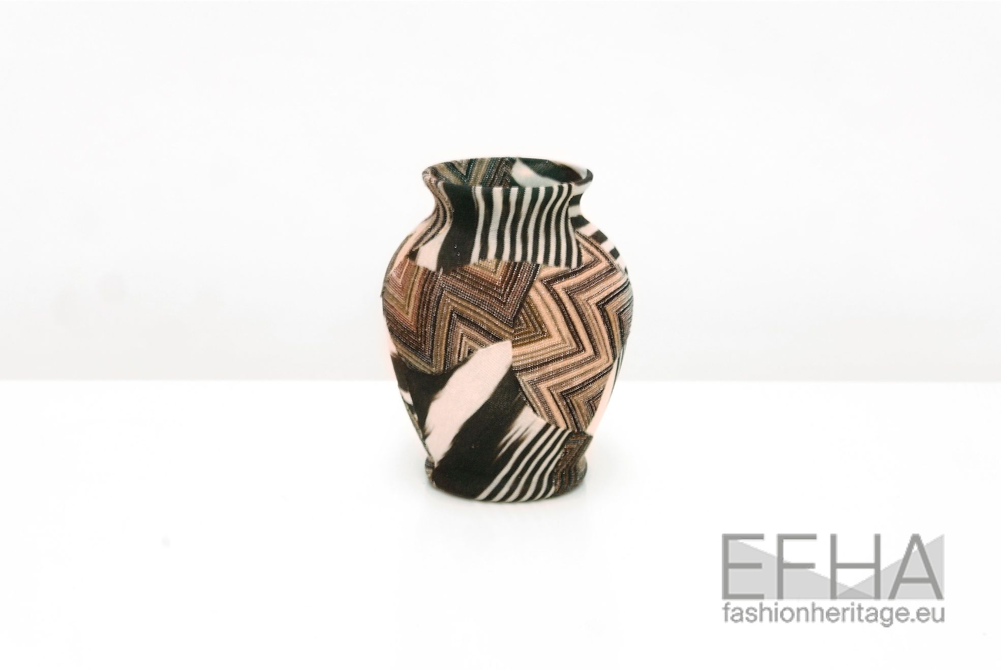 Patchwork Vase by Stephen Burks in Knitted Missoni Fabrics, Resin, Glass. ...