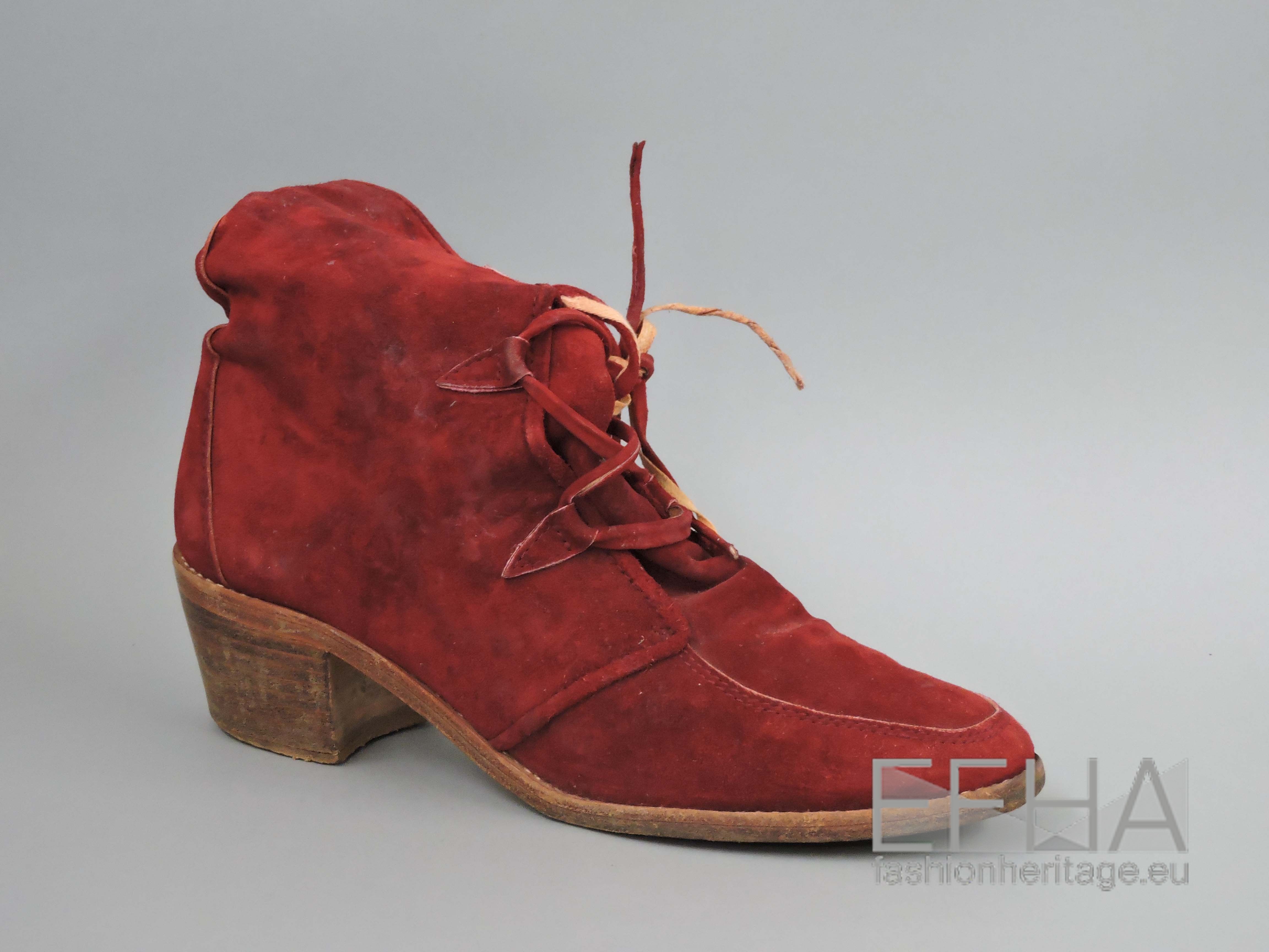 Red Suede Booties. Women's Collection
