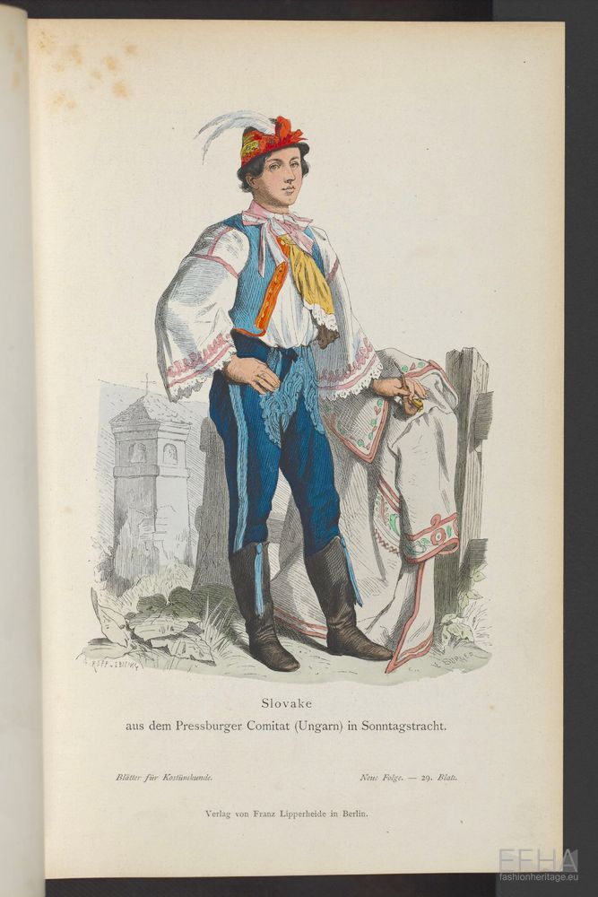 Unknown artist, Slovake aus dem Pressburger Comitat (Ungarn) in Sonntagstracht